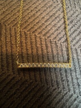 Bony Levy 18 K Gold 2 Natural Diamond Bar necklace